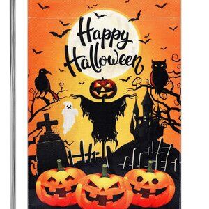 Halloween -Scary Pumpkin Scarecrow Garden Flag 11.8" x 17.7" Double Sided